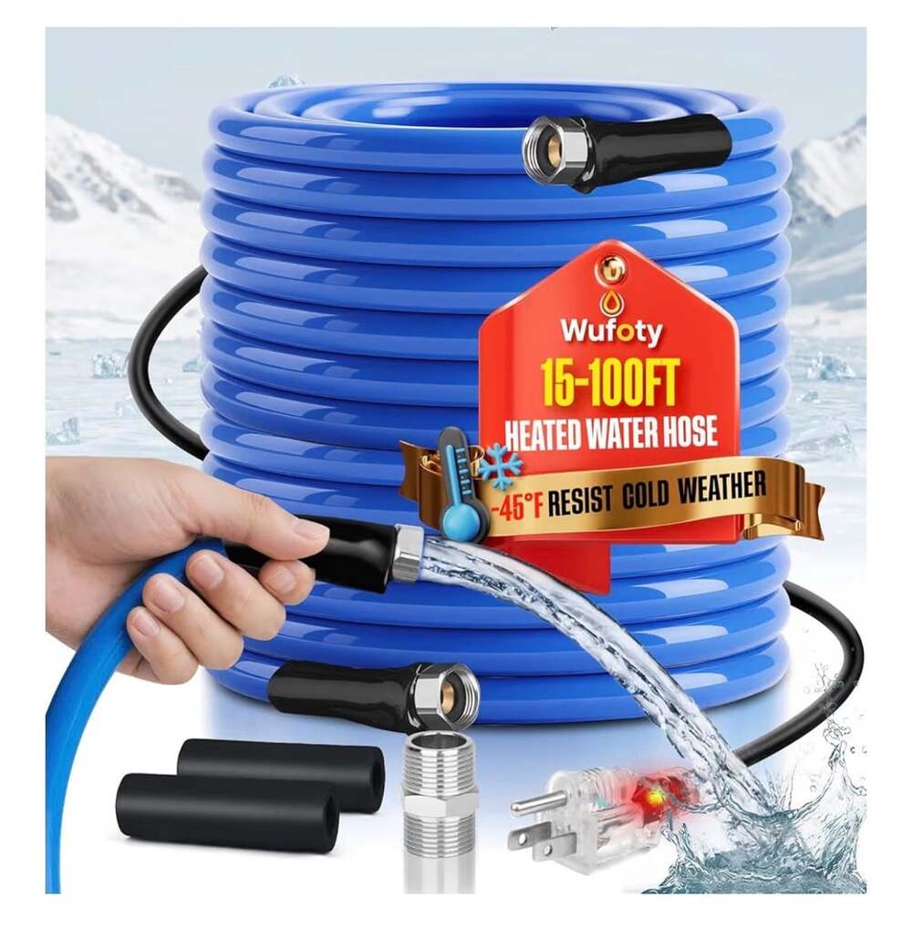 15FT Heated Water Hose for RV,Heated Drinking Water Hose,Anti-Freezing Temperatu